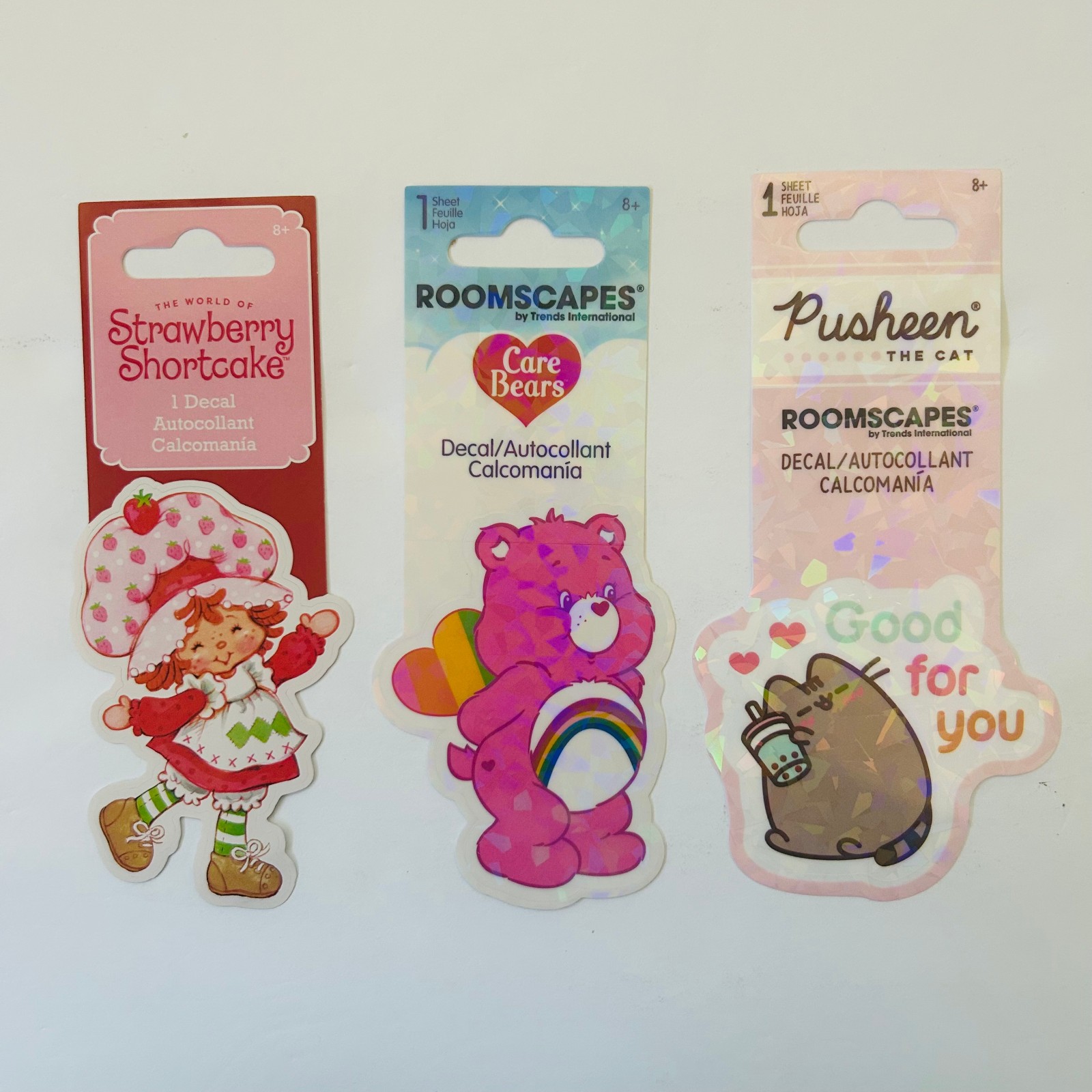 3 ROOMSCAPES DECALS Care Bears | Pusheen the Cat | Strawberry Shortcake NEW