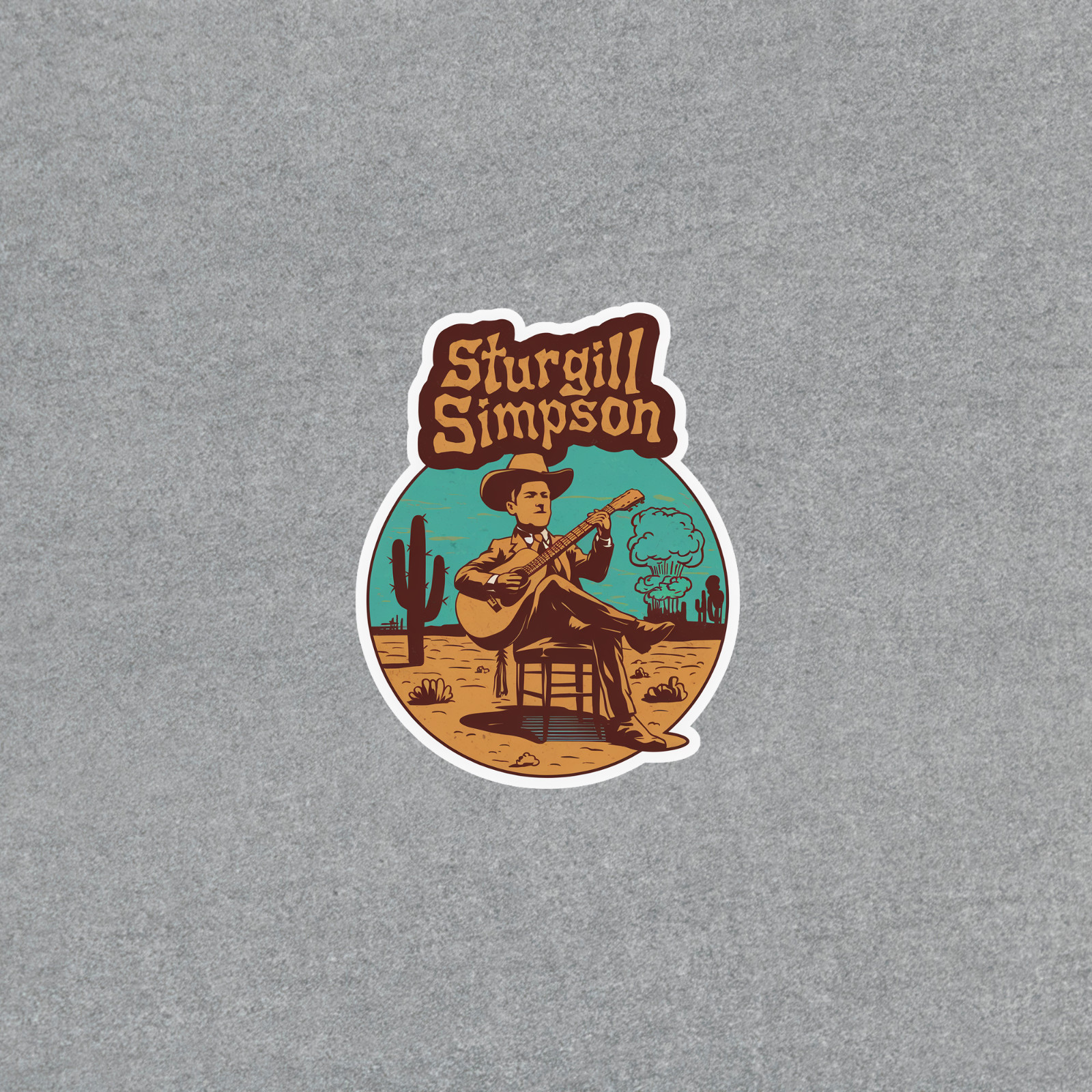 Vintage Sturgill Simpson Country Music Sticker – Cowboy Desert Guitar Scene #406