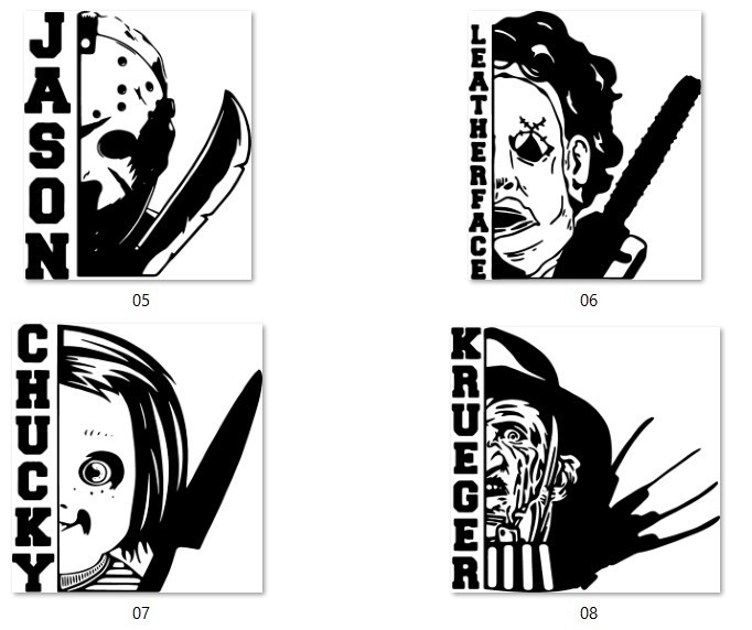 Horror Theme Decals 5"