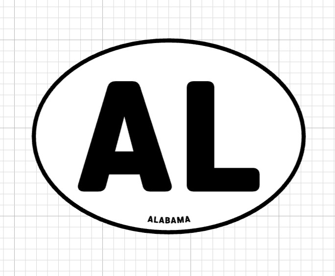 Oval USA States Waterproof Vinyl Sticker