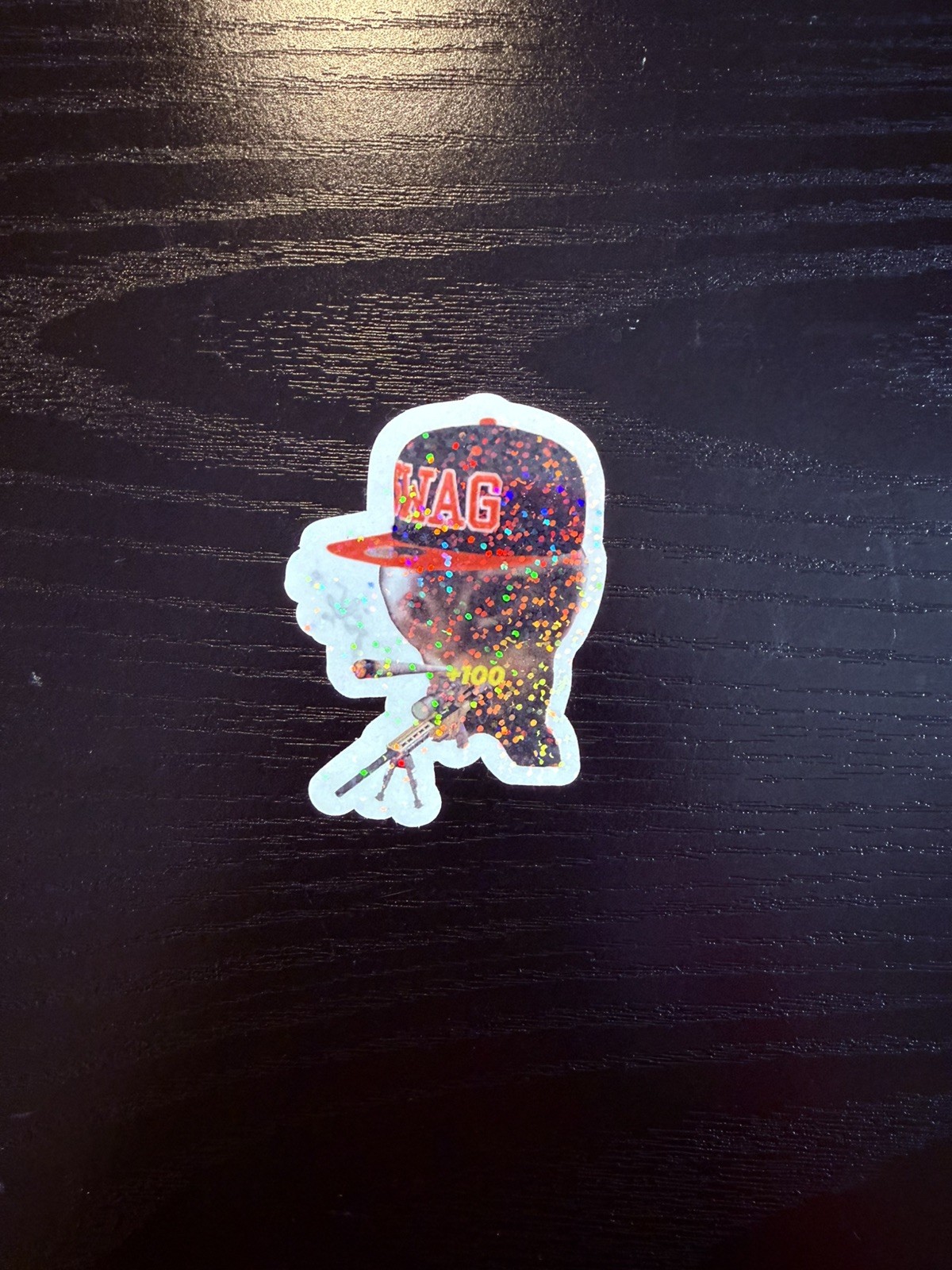 Funny Cat With Sniper Rifle Sticker | Dot Pattern Finish