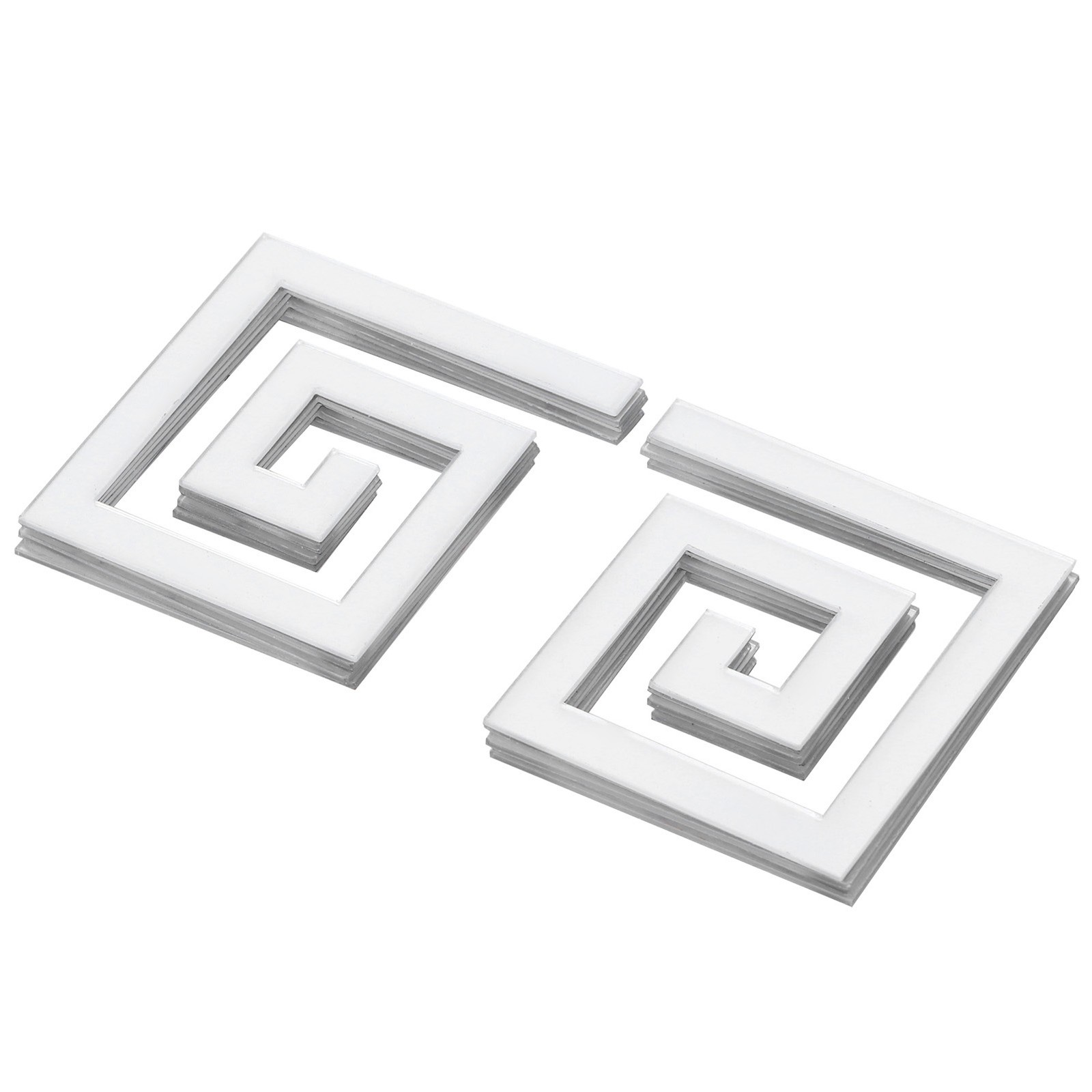(Silver)10Pcs 5x5CM DIY Waist Line Mirror Sticker Modern Acrylic Wall Sticker US