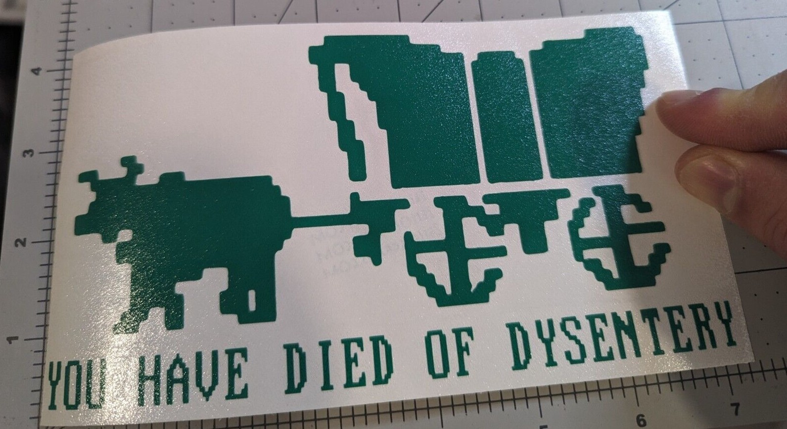 'You have died of dysentery' Oregon trail video game decal you choose color