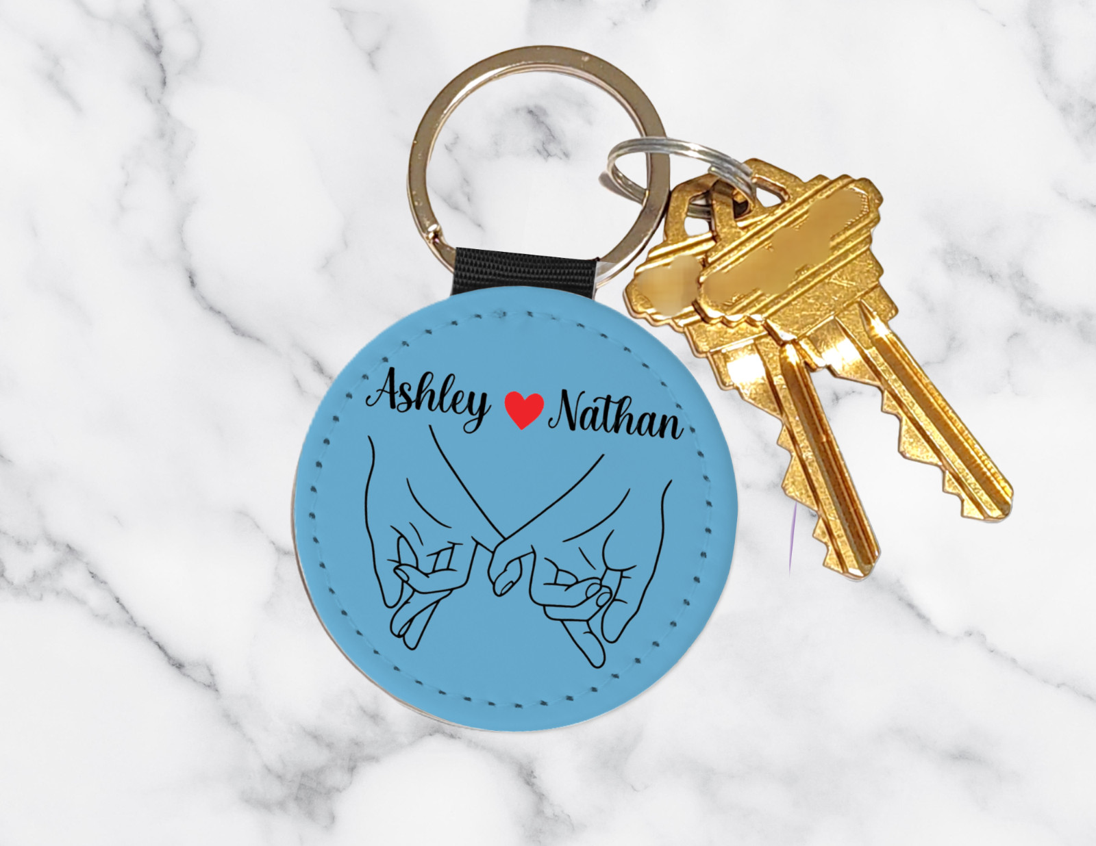 Custom Couples Name Keychain – Personalized Pinky Promise Keychain – His & Hers