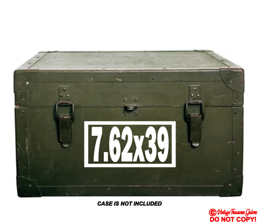 7.62X39 Vinyl Decal Sticker Window Gun Case Box Safe AK-47 Ammo Assault Rifle