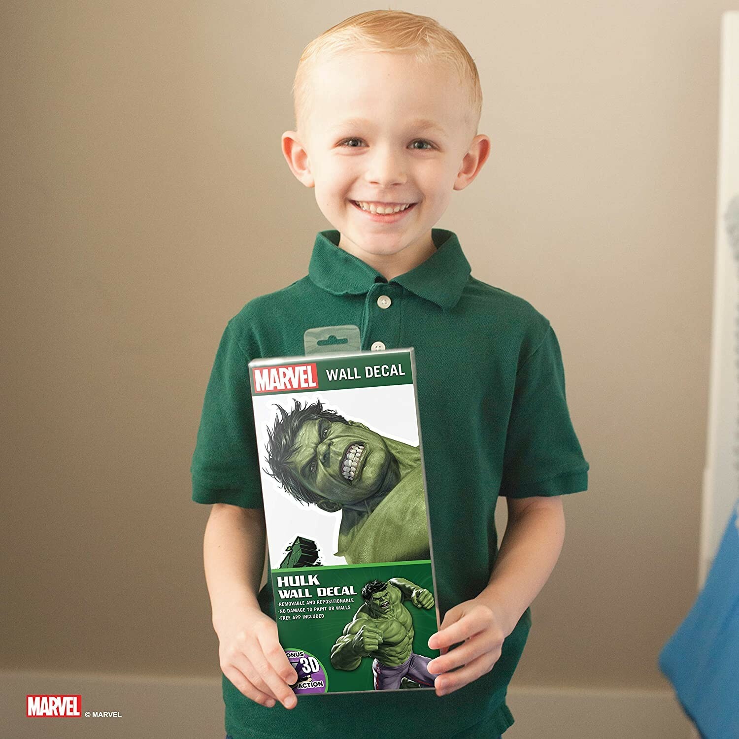 Marvel Incredible Hulk Wall Decal – with 3D Augmented Reality Interaction
