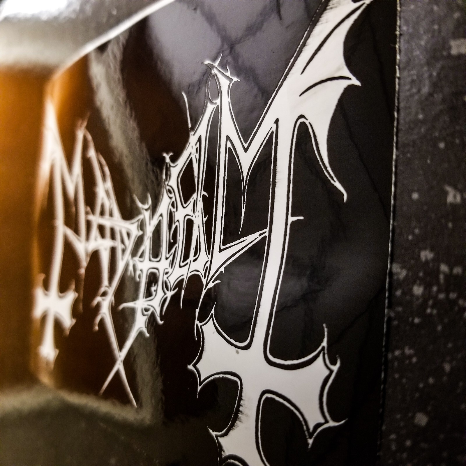 Mayhem 5 x 4" Waterproof Vinyl Sticker Decal [💪 HQ Durability!] Black Metal