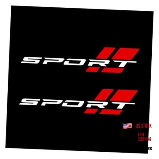 2PCS Car Sport Letter Logo Vinyl Decal, Exterior Accessories Fit for White&red