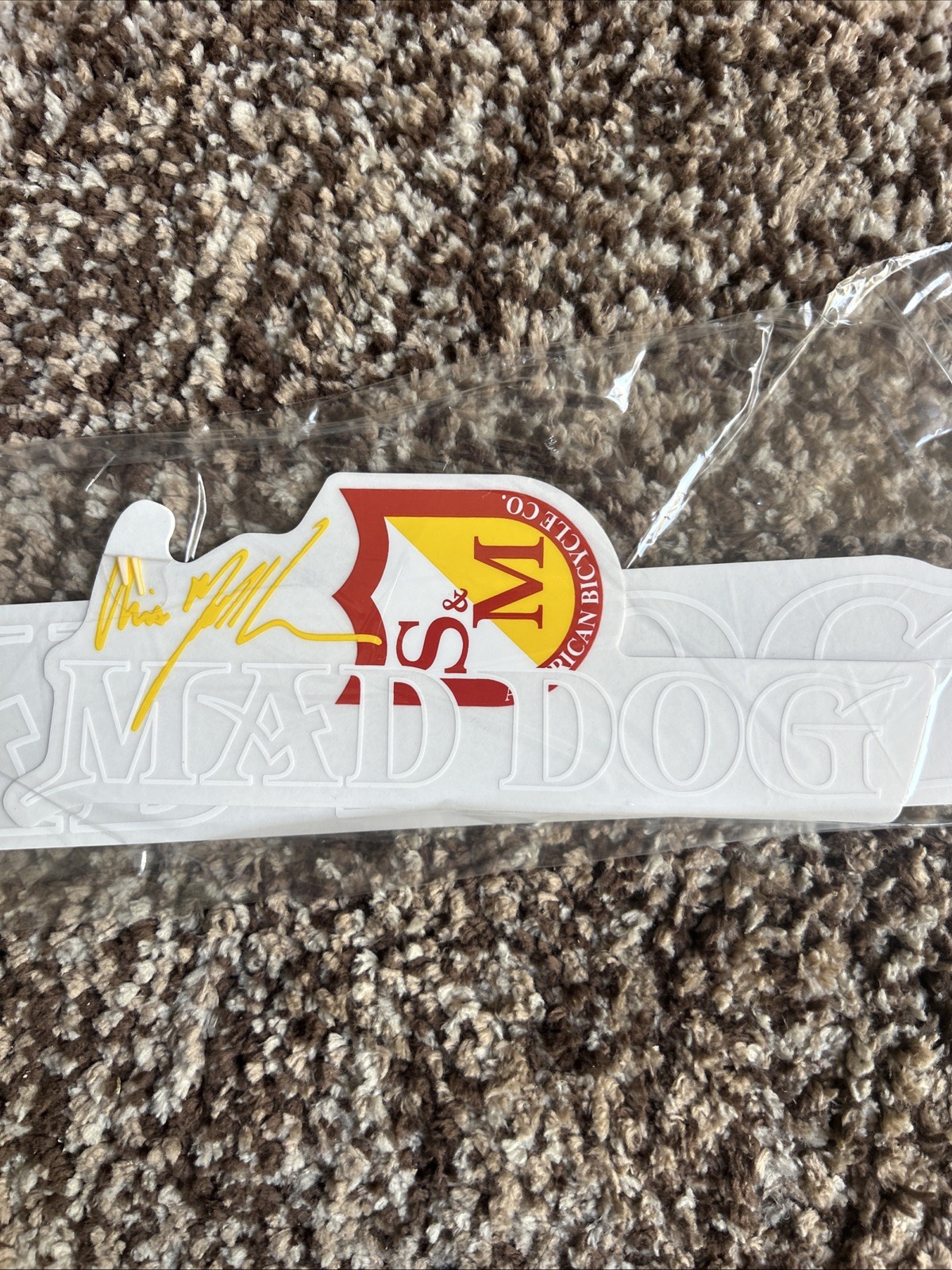 MAD DOG FRAME STICKERS WHITE OUTLINE BMX BIKE FRAME DECAL