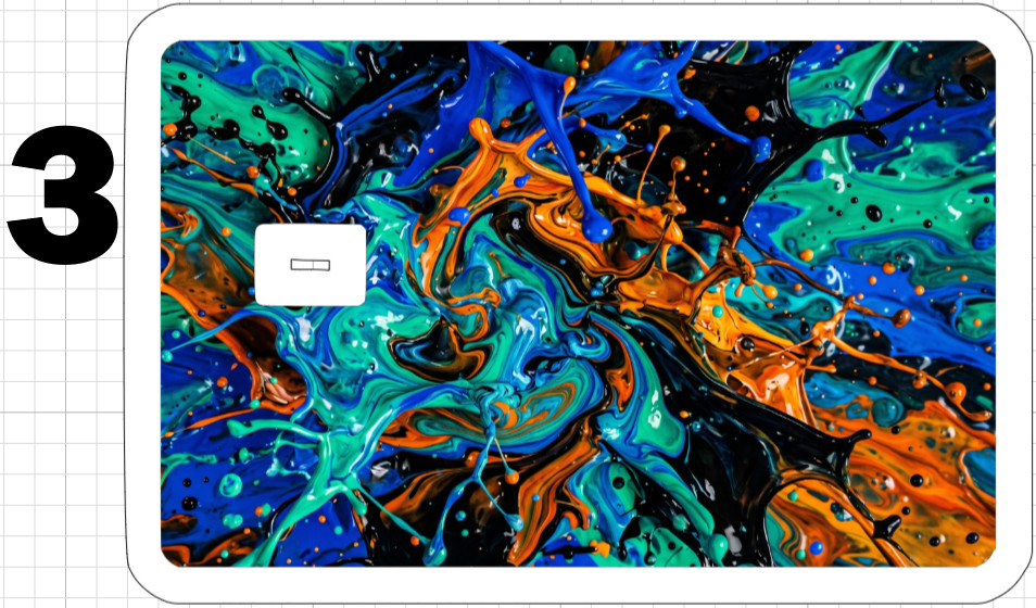 Paint Splash Credit Debit ATM Card Skin Sticker Gold Silver Black White Copper