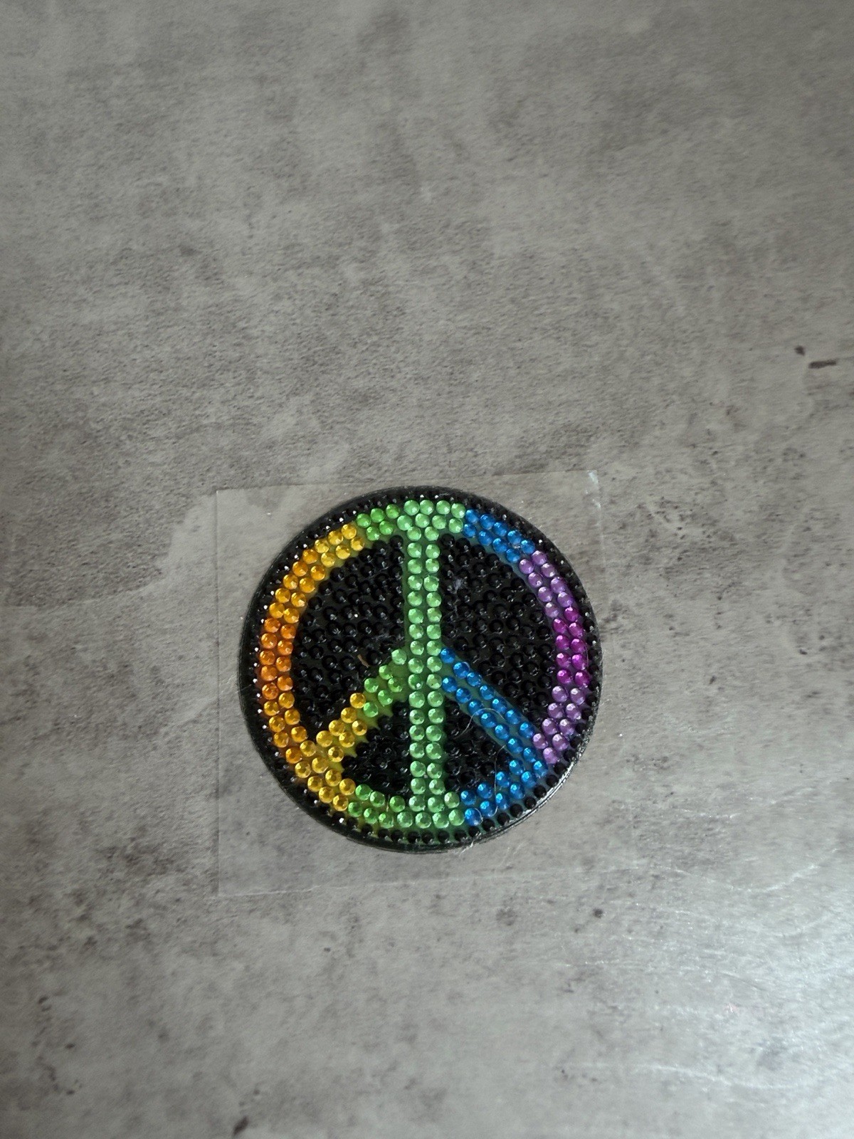 StickerBeans – 6 Multicolor 3D Rhinestone Stickers Peace Rainbow Smiley