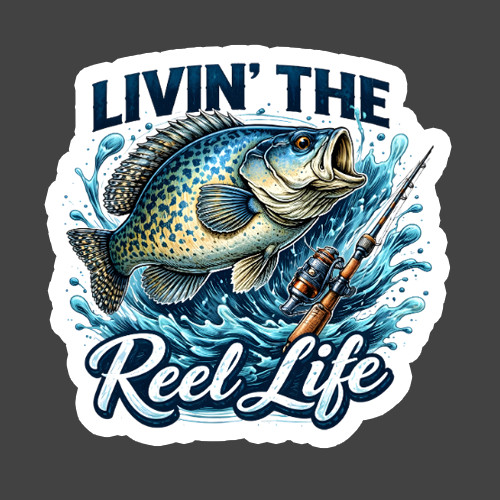 Fishing Sticker Vinyl Decal Livin The Reel Life Funny Fisherman