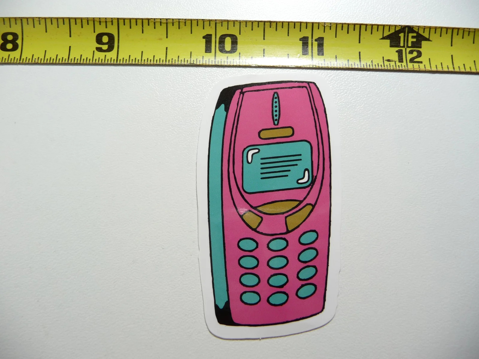 OLD STYLE CELL PHONE SMALL STICKER DECAL 80S 90S RETRO 1980S 1990S FUN