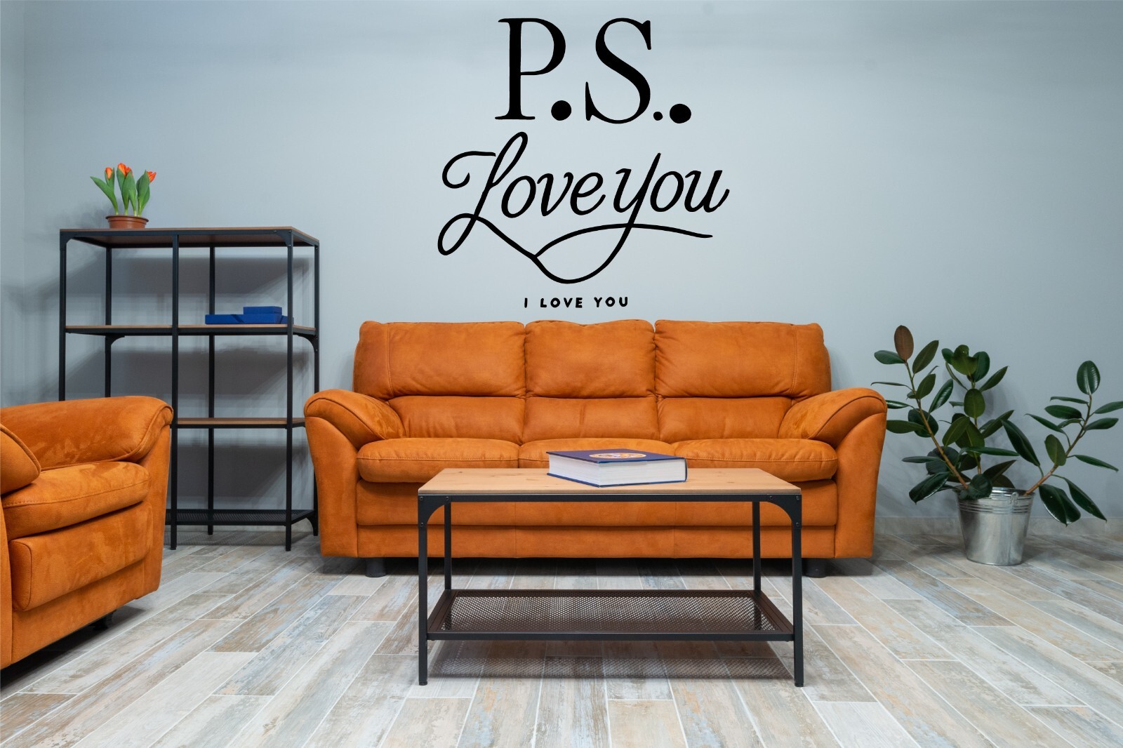 PS I Love You Wall Decal Romantic Vinyl Sticker for Bedroom or Living Room Décor