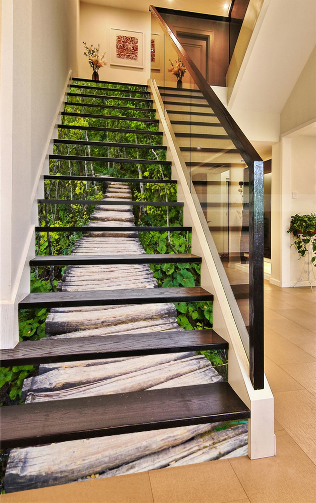 3D Wooden Bridge 693NA Stair Risers Decoration Photo Mural Decal Wallpaper Fay