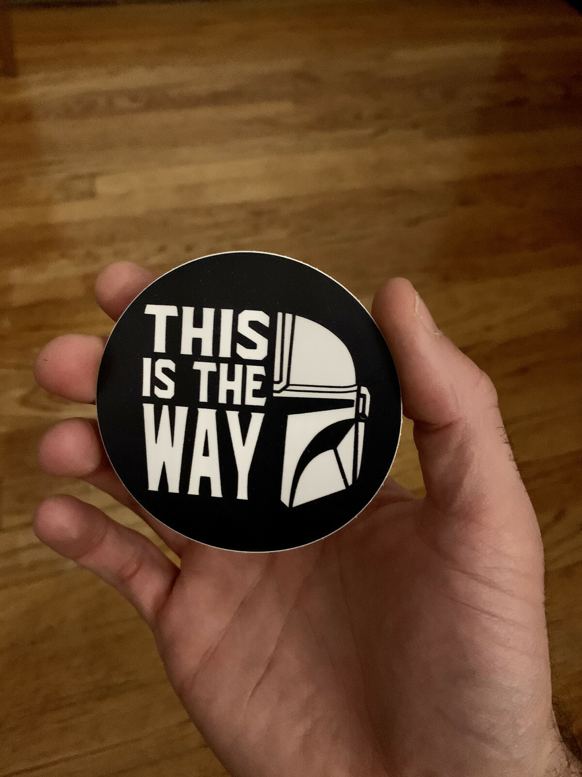 The Mandalorian THIS IS THE WAY premium vinyl decal sticker baby yoda helmet 3in