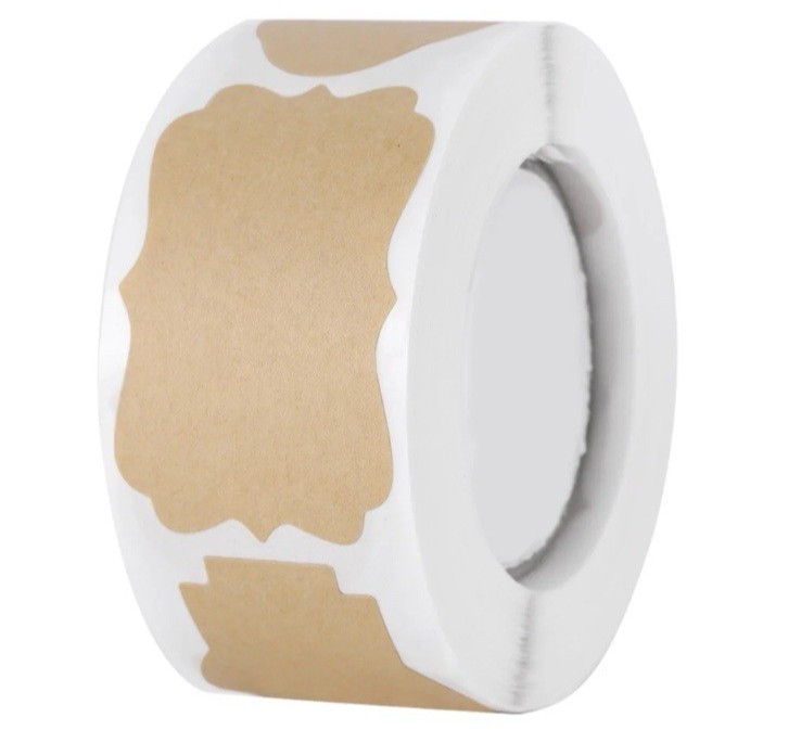 Stickers 500pcs Self-Adhesive Kraft Paper Labels Roll Bakery Home Office NEW