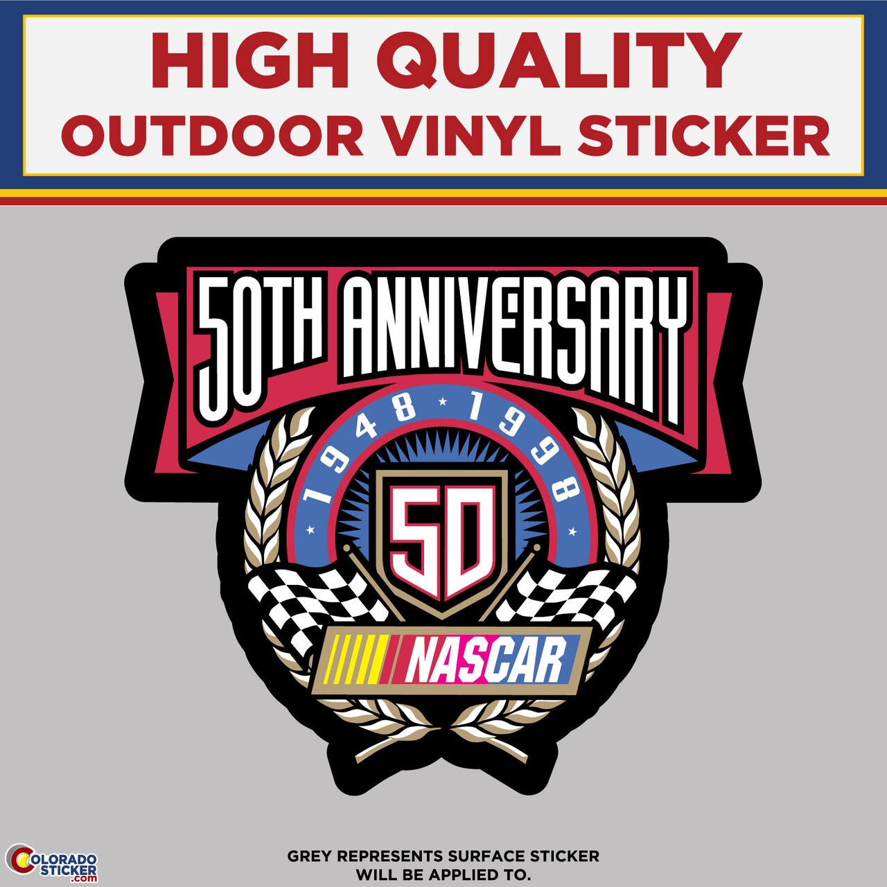 Nascar Racing 50th Anniversary, High Quality Vinyl Stickers