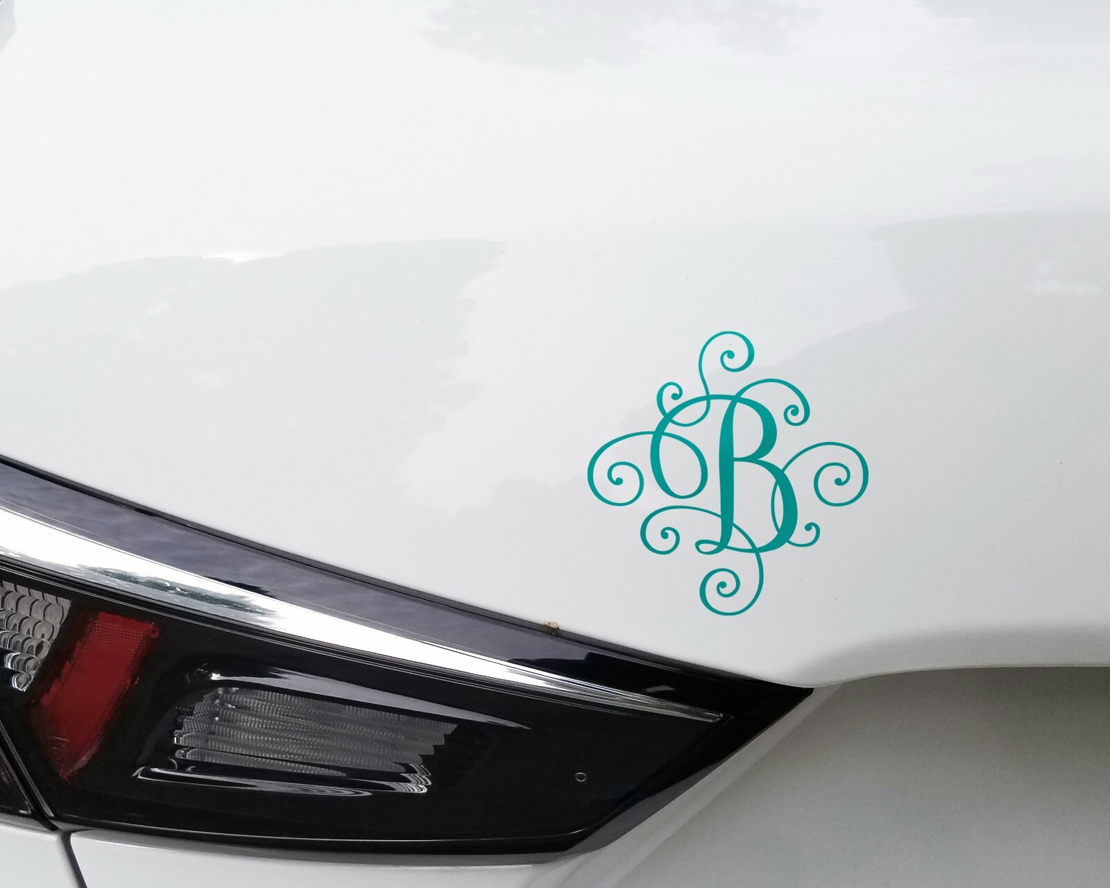 SCROLL MONOGRAM INITIAL Vinyl Decal Sticker – Decorative Letter Script Lettering