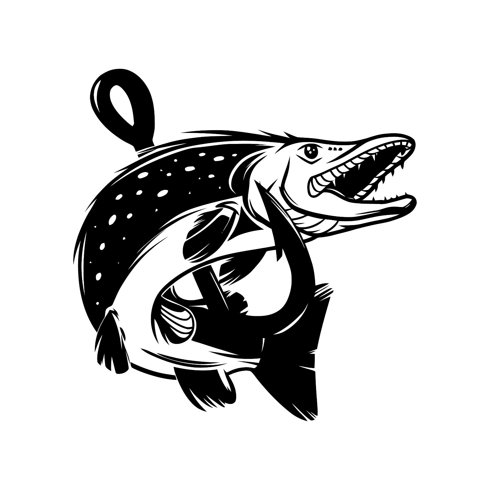 Pike Fishing vinyl decal – Fish | Sea | Freshwater | Ocean | Animal | Fisherman