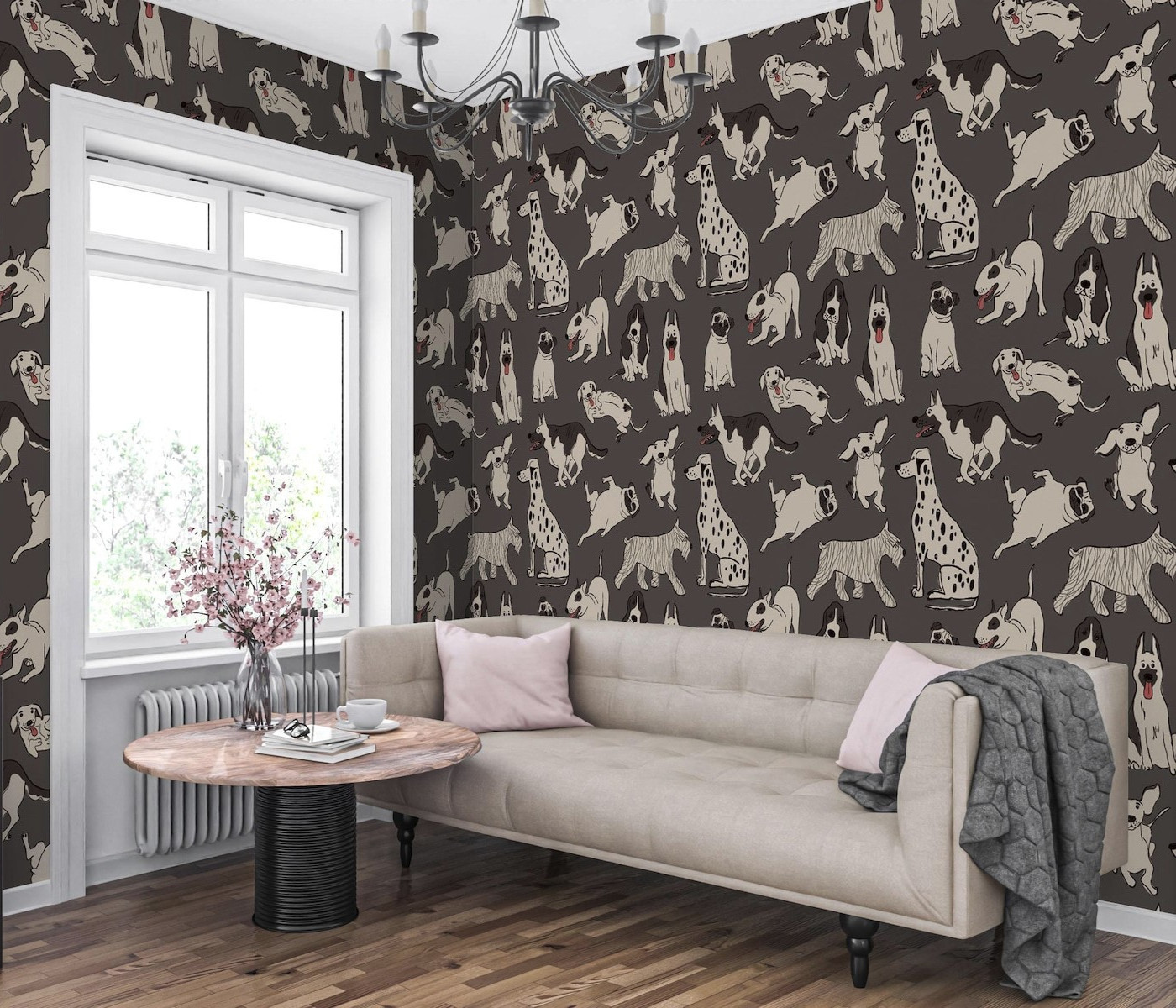 Funny Dog Pattern Wall Mural, Wallpaper or Tapestry for Nursey, kids room