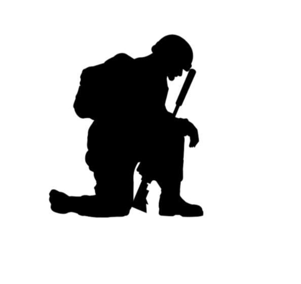 Kneeling Soldier Vinyl Decal Sticker Car Truck Window Laptop Military Praying
