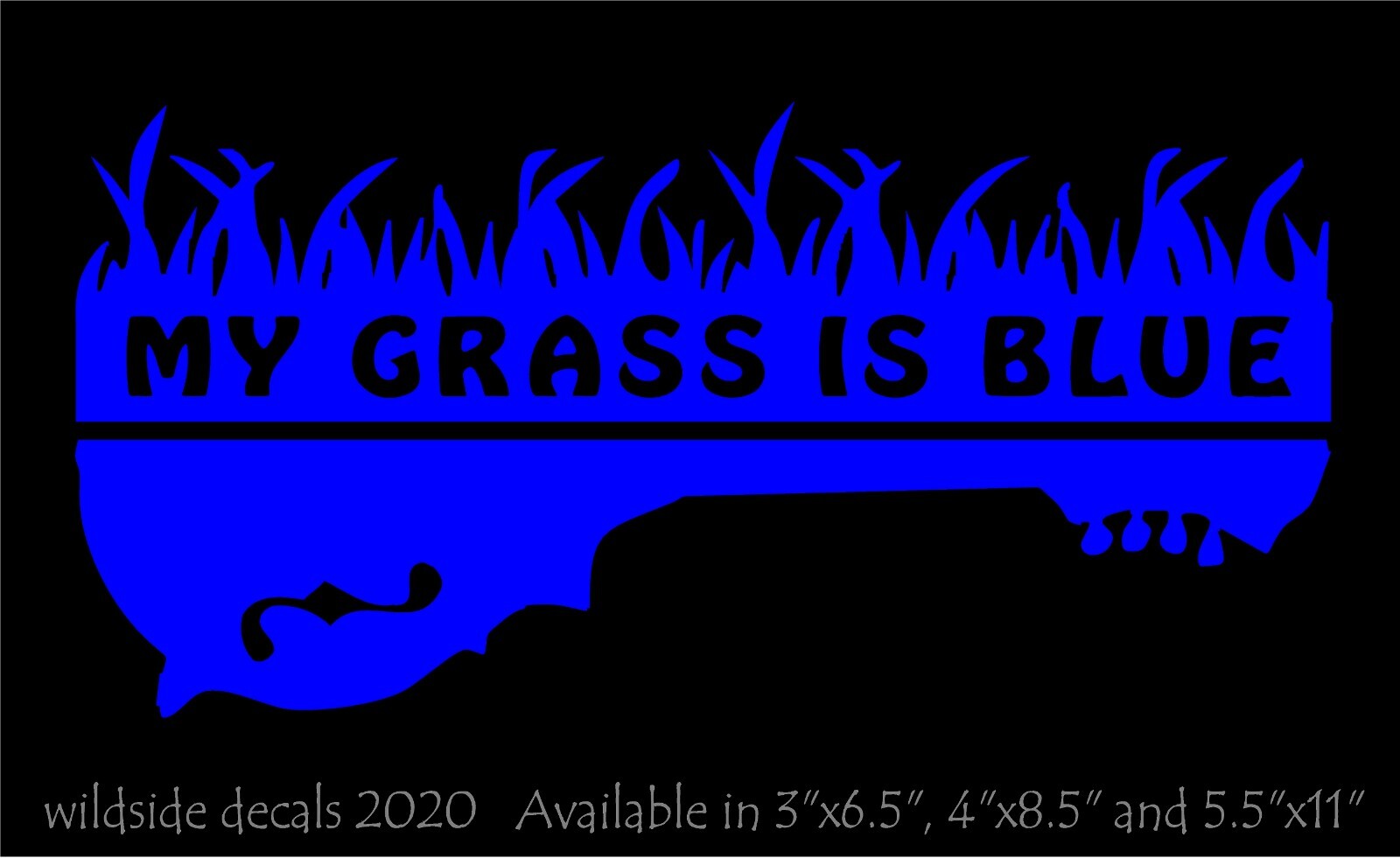 My Grass Is Blue Decal with Mandolin Car Vinyl Music Sticker