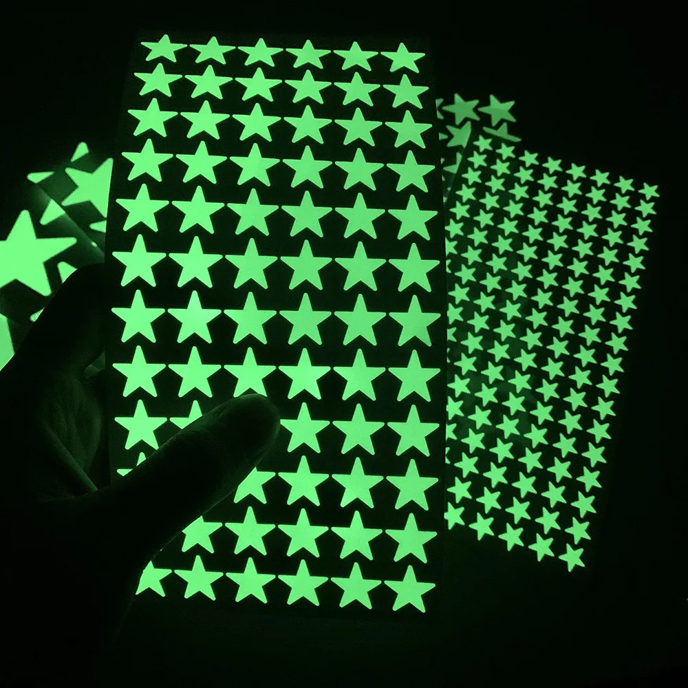 Luminous Wall Stickers for Kids Rooms Dots Stars Ceiling Wall Decals Glowing Sti