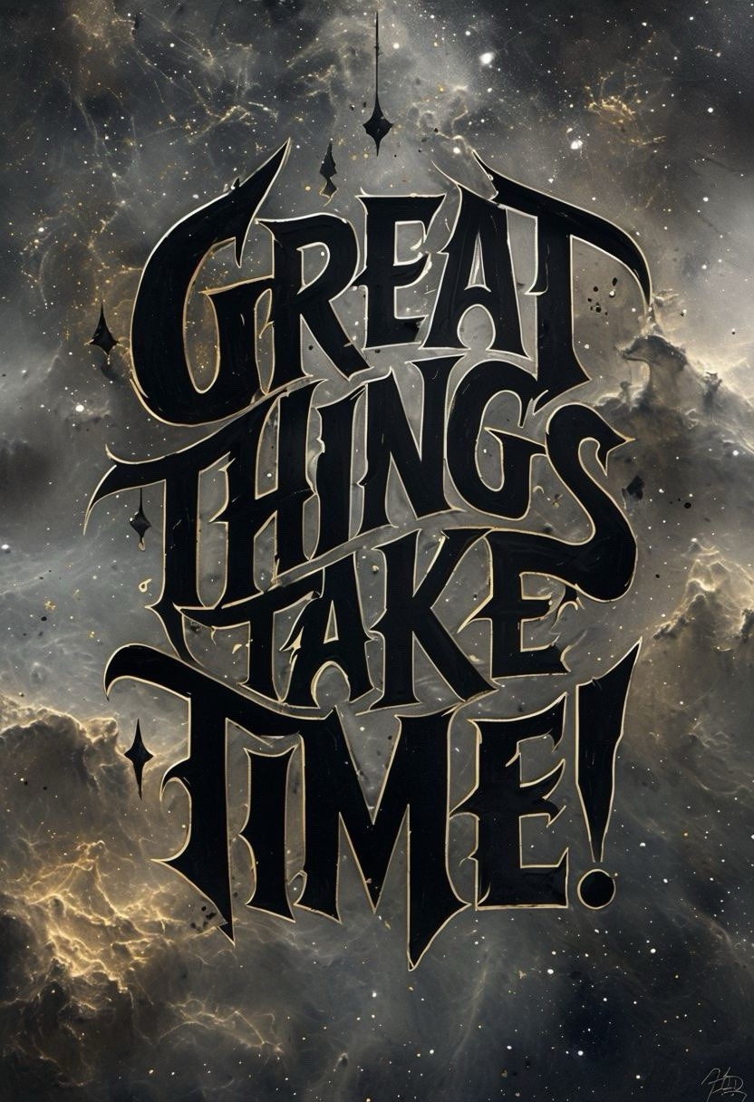 Great Things Take Time 3” Tall Vinyl Decal Sticker Inspirational Motivational