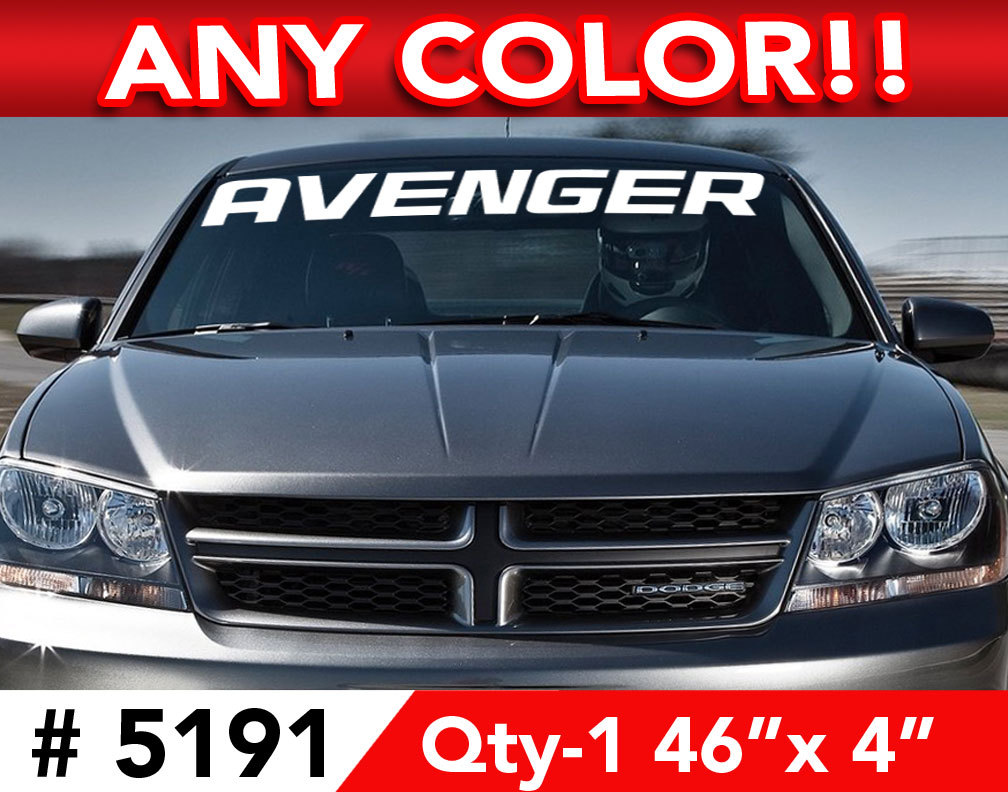 AVENGER WINDSHIELD DECAL STICKER 46"w x 4"h in Any 1 Color