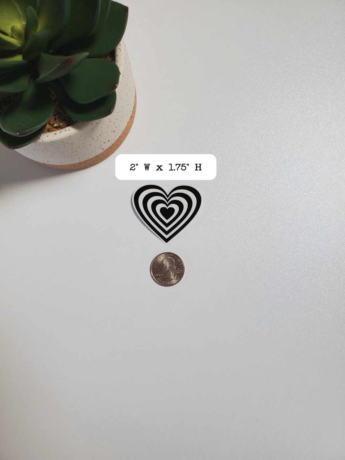 Heart Spiral Sticker | Clear Transparent Vinyl Sticker