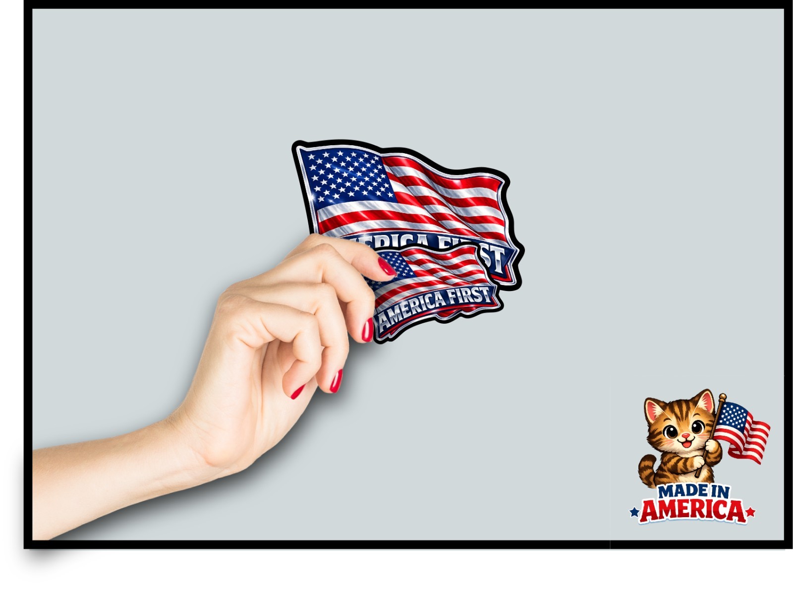 America First US Flag Decal Sticker United States Patriot Pro MAGA Trump Freedom