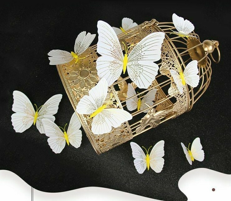 12Pcs/set 3D Butterfly Wall Sticker Butterflies Home Decoration Decor Fridge