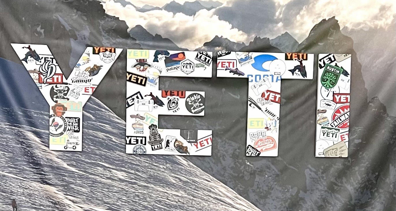 YETI Coolers Retail Store Letters