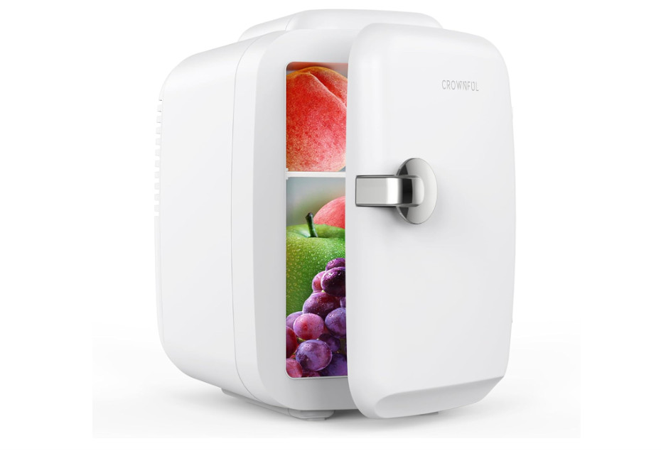 CROWNFUL Mini Fridge, 4 Liter/6 Can Portable Cooler and Warmer Personal Refri…