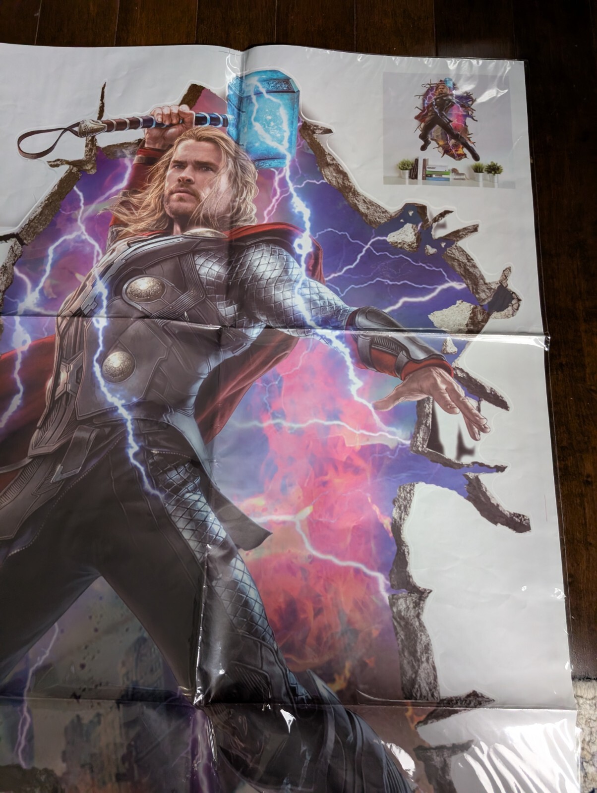Marvel Avengers Thor 3D Look Wall Vinyl Sticker Poster – Children Bedroom Mural