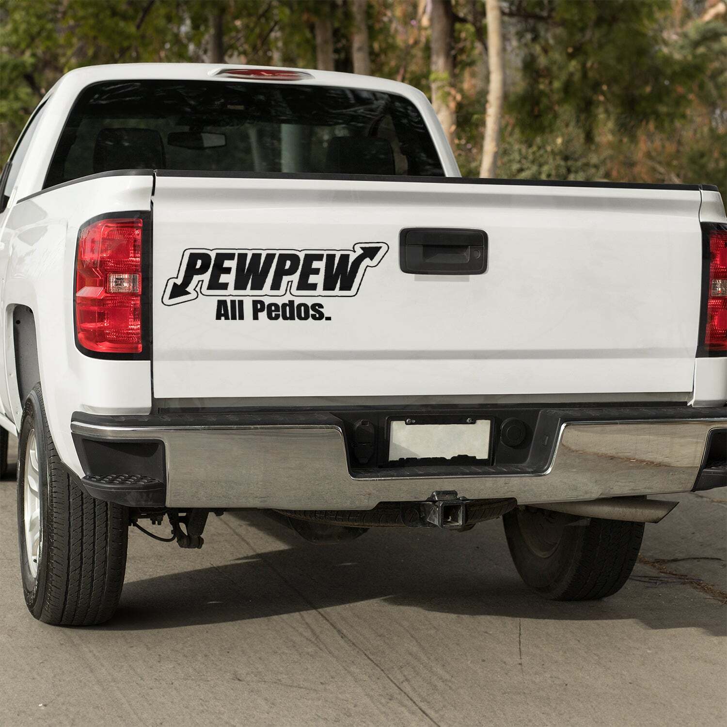 Pew Pew ALL Pedos vinyl decal