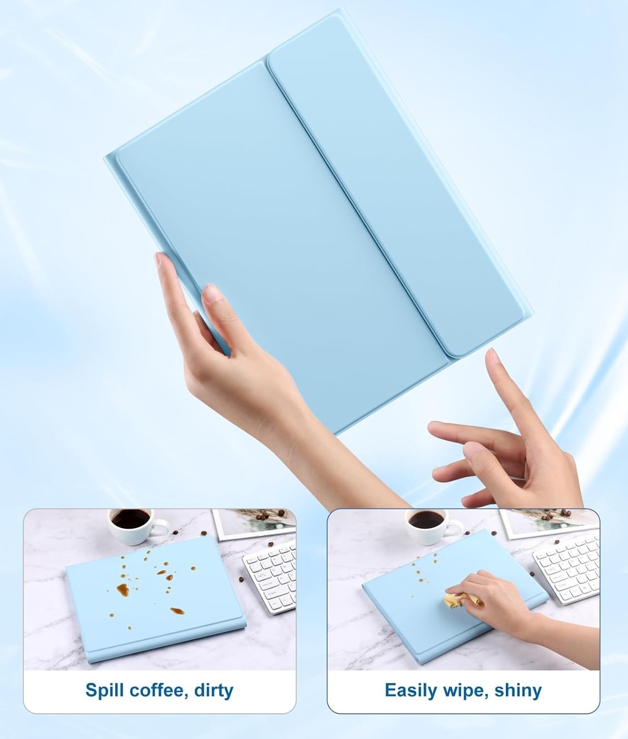 Compatible for iPad 11th 10th Generation Case with Keyboard, Sky-Blue