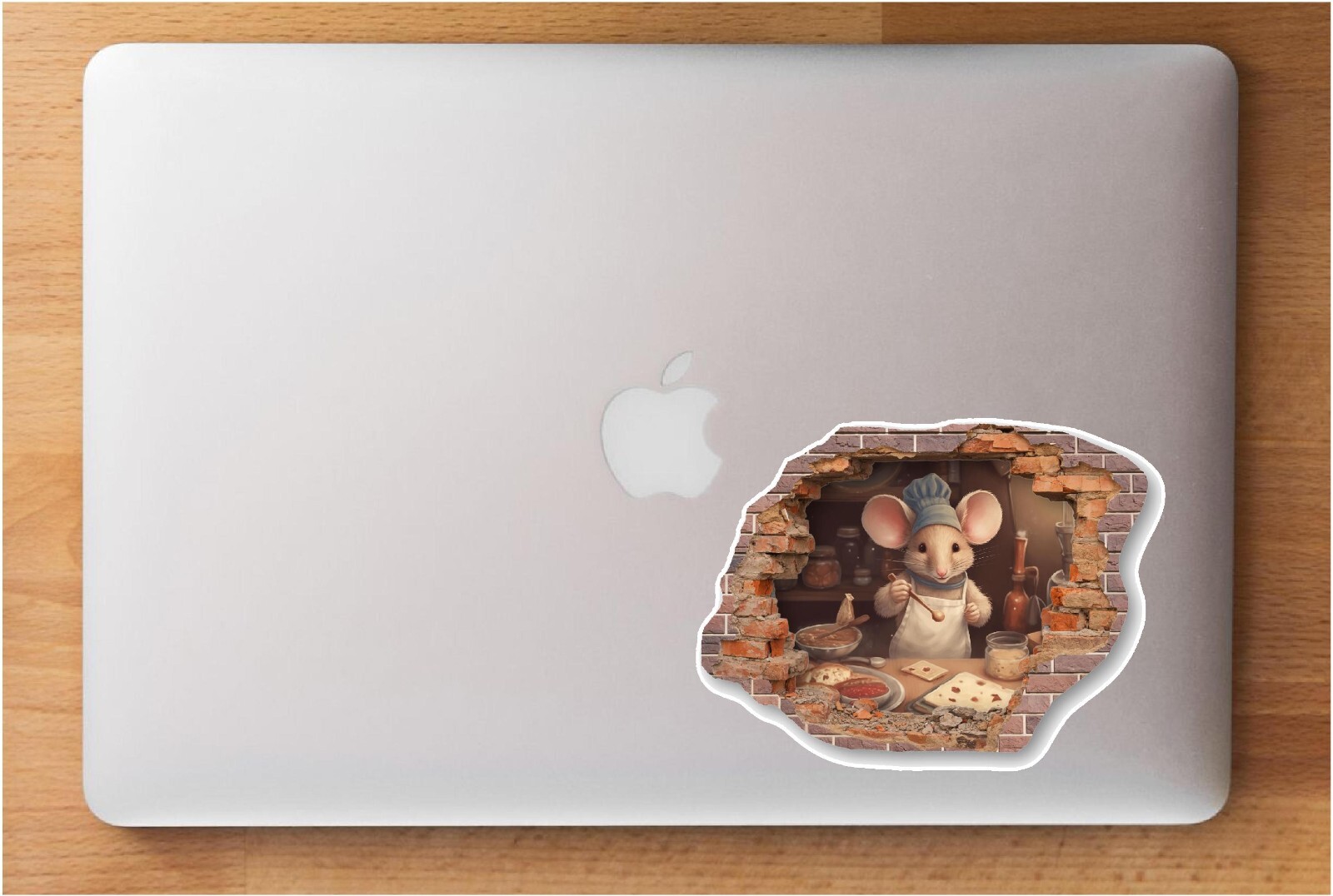 Mouse Realistic Art Cooking for the Family 3D Art Funny Humor Unique Decal 8"x6"