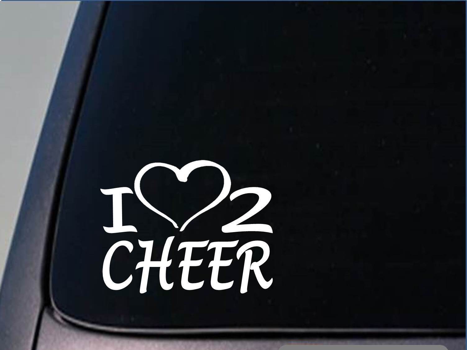 I heart to cheer sticker *H195* 8 inch wide vinyl cheerleading decal