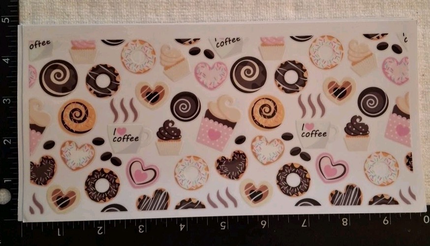 UV DTF Coffee Drinker Theme Cup Wraps Transfer Stickers Set 8 Decals 4 X 9 Inch