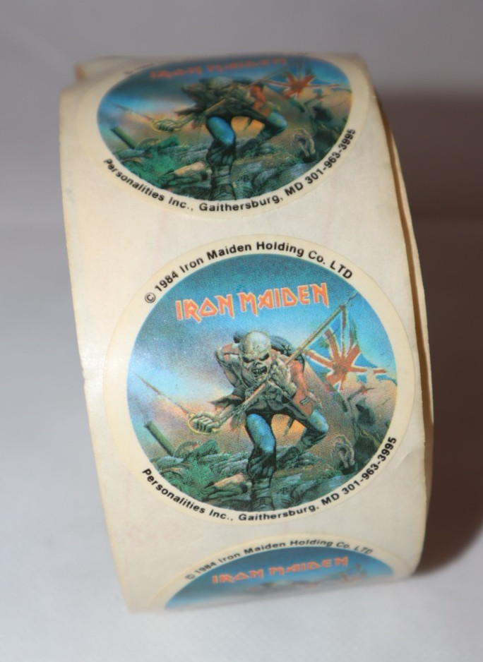 IRON MAIDEN 1984 STICKER ROLL THE TROOPER ALBUM LOT OF 16 VTG BUNDLE 1.75" READ