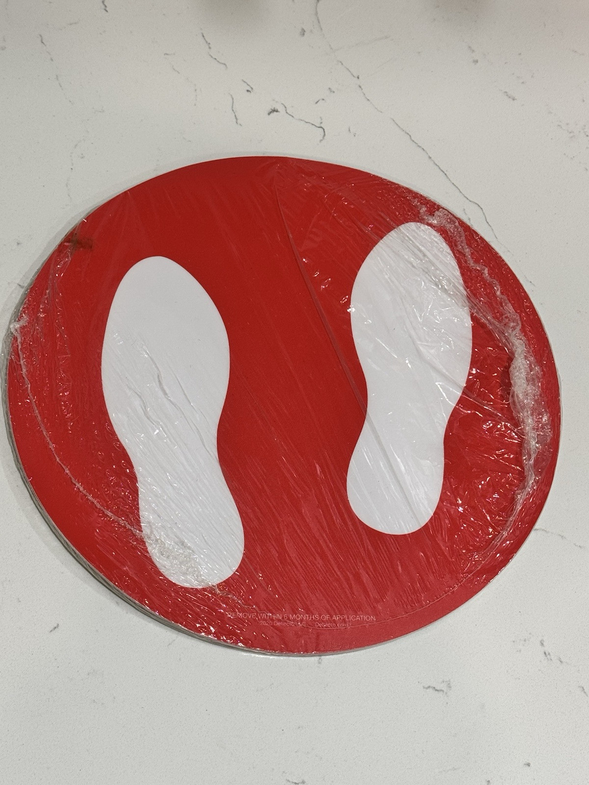 Red Footprint Adhesive Floor Decals