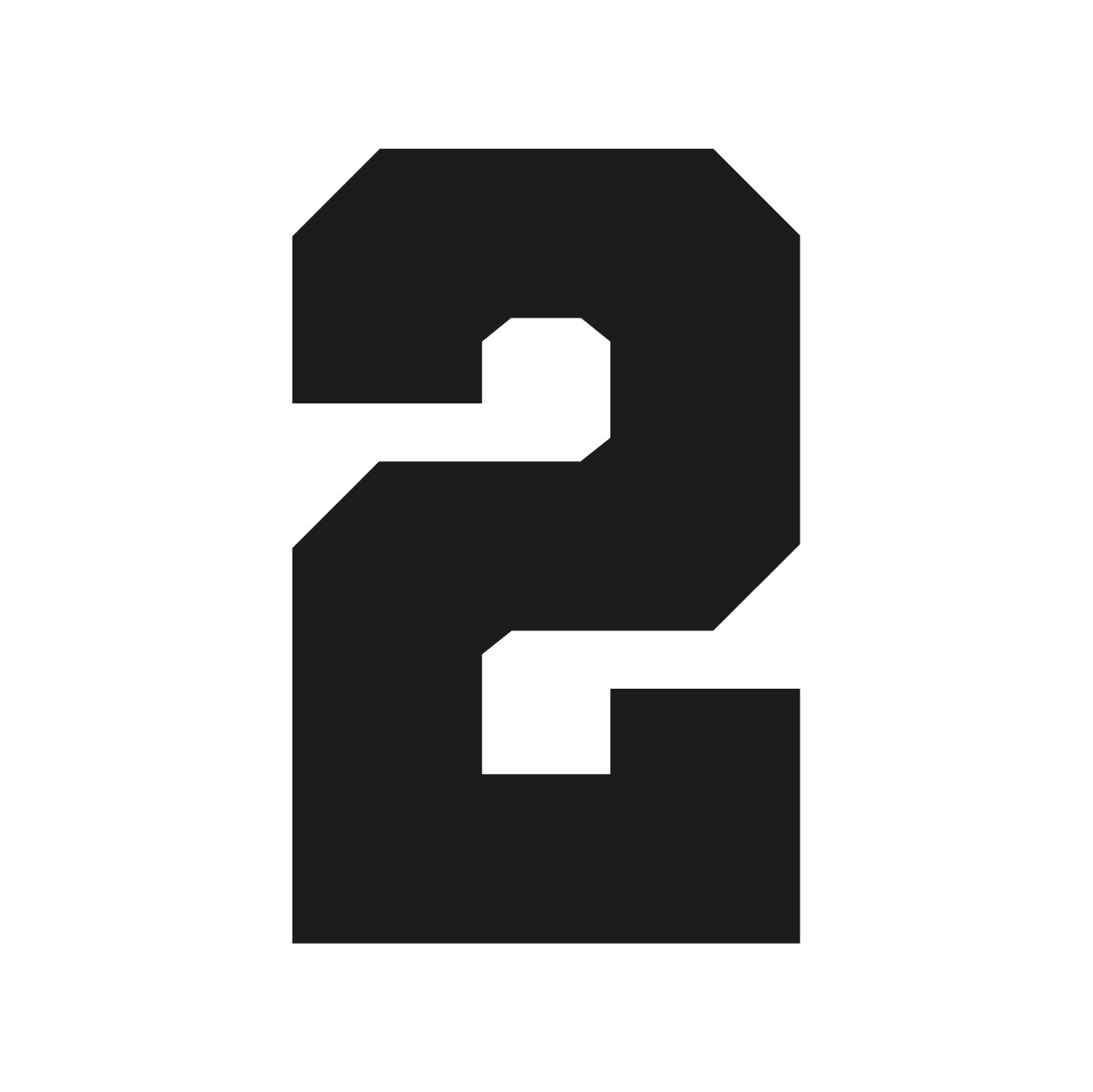Number Two Varsity font Vinyl decal 2 bold sports font Sticker