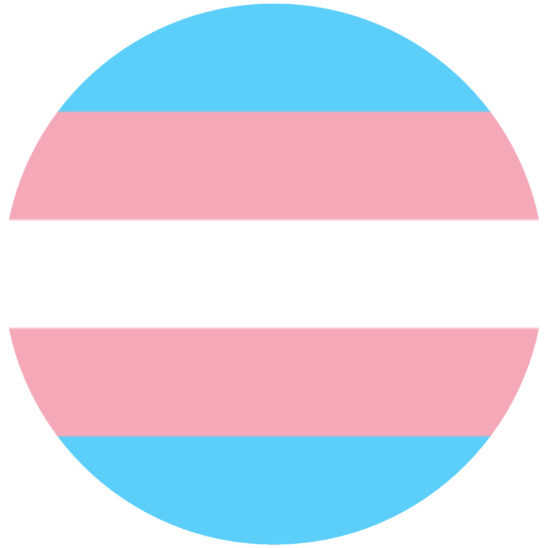 Transgender Pride Flag – 3 Inch Circle Sticker 3" x 3" – LGBTQ+ Support