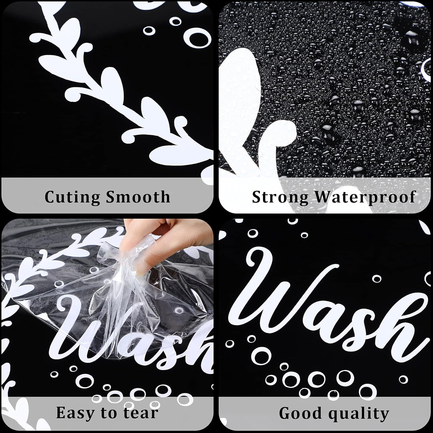 4 Pieces Wash and Dry Decal Sticker Quote Wash Dry Vinyl Laundry Stickers Machin
