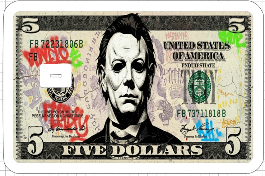 Horror Movie Killer Money ATM Debit Credit Sticker Skin Halloween Freddy Jason