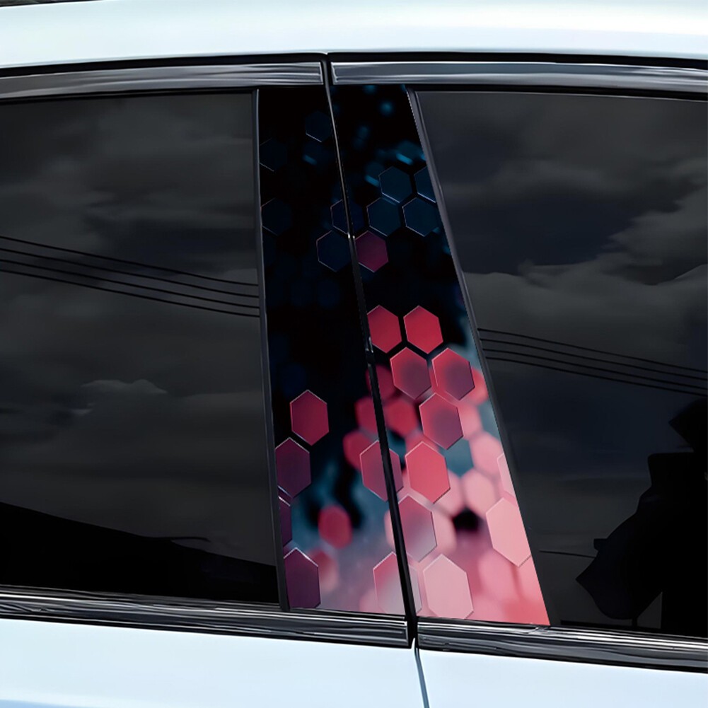 2pcs Car Stickers Sun Protection Scratch Cover for B-Pillar Door Pillar Stickers