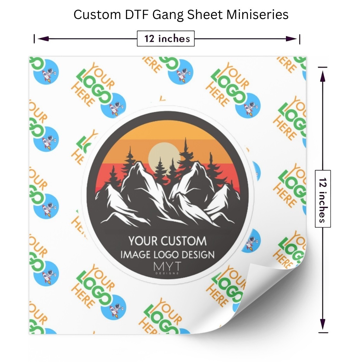 Custom DTF Gang Sheet Miniseries 12" Sheet Iron-on Transfer for T-Shirts & more