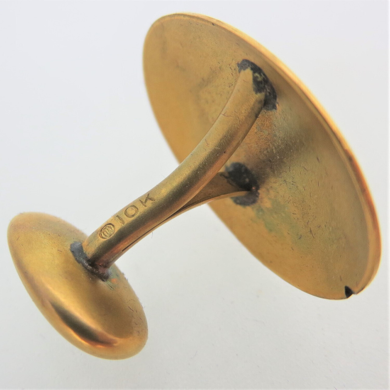 Vintage 10k Yellow Gold Cufflinks Engraved EBJ in Purple Velvet Box